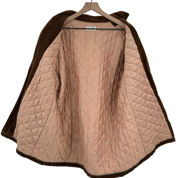 Men's Vintage 1960s Corduroy Jacket Brown Cord Winter Coat Finger Hut | 42 / L - Picture 3 of 6